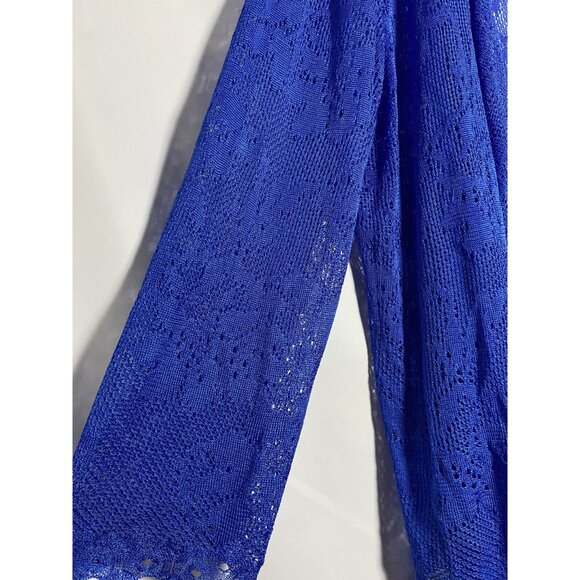 Emaline Woman Blue Lace Open Cardigan Wrap Duster sz 3X NWT - Picture 6 of 12